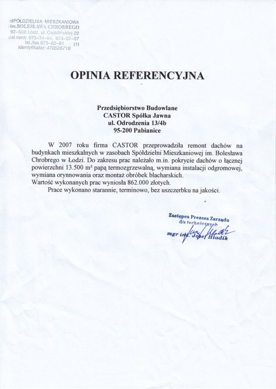 SM im. B. Chrobrego (Łódź) — remonty dachów bloków